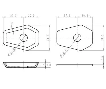 Blinker Montageplatten für Suzuki Modelle, ABS, 48x34 mm