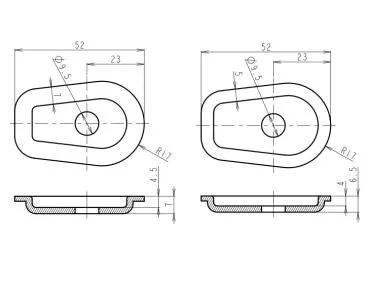 Blinker Montageplatten für Kawasaki Modelle, ABS, 52x35 mm