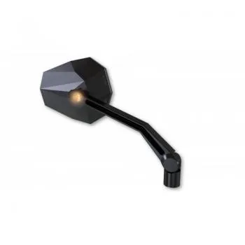 Lenkerspiegel Stealth X2 schwarz mit LED Blinker M10 Gewinde