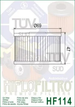 Ölfilter HIFLOFILTRO HF114 für Honda