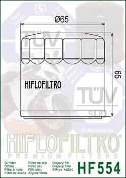 Ölfilter HIFLOFILTRO HF554 für MV Agusta