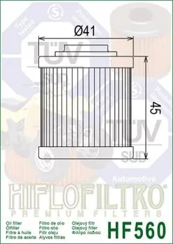 Ölfilter HIFLOFILTRO HF560 für CAN-AM