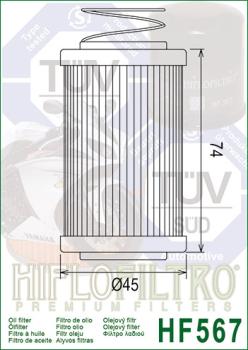 Ölfilter HIFLOFILTRO HF567 für MV Agusta