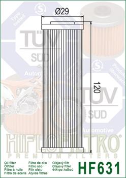 Ölfilter HIFLOFILTRO HF631 für Beta