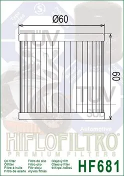 Ölfilter HIFLOFILTRO HF681 für Hyosung