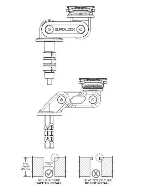 Halterung QUAD LOCK für Gabelschaft