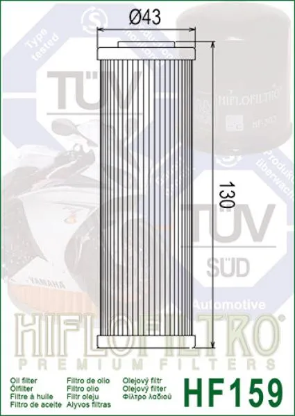 Ölfilter HIFLOFILTRO HF159 für Ducati