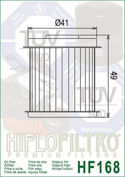 Ölfilter HIFLOFILTRO HF168 für Daelim