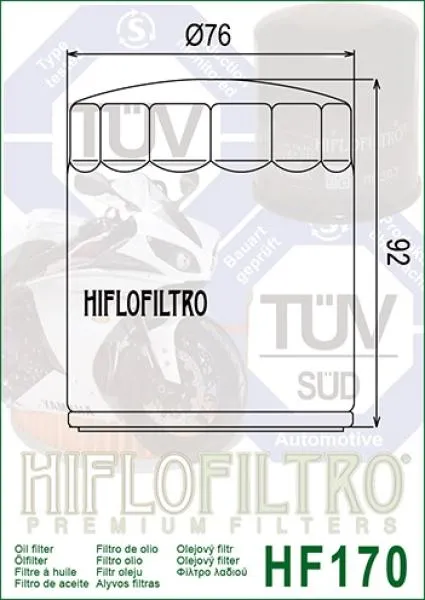 Ölfilter HIFLOFILTRO HF170B Schwarz