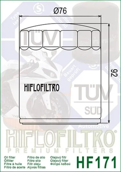 Ölfilter HIFLOFILTRO HF171B Schwarz