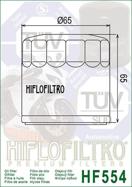 Ölfilter HIFLOFILTRO HF554 für MV Agusta