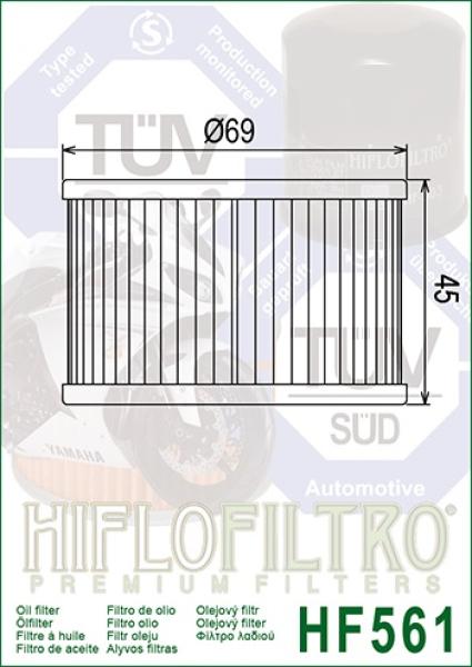 Ölfilter HIFLOFILTRO HF561 für Kymco 250 Venox