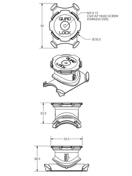 Lenkerhalterung QUAD LOCK für Fahrrad Vorbau