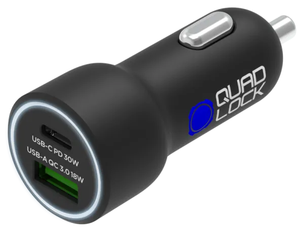 QUAD LOCK Dual USB (C+A) Autoladegerät 48W